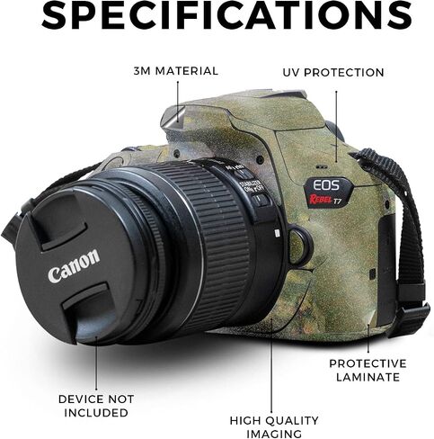 Glossy Glitter Skin Compatible with Canon EOS Rebel T7 Camera - Dominican Flag - Premium 3M Vinyl Protective Wrap Decal Cover - Easy to Apply | Crafted in The USA by MightySkins in Saudi Arabia