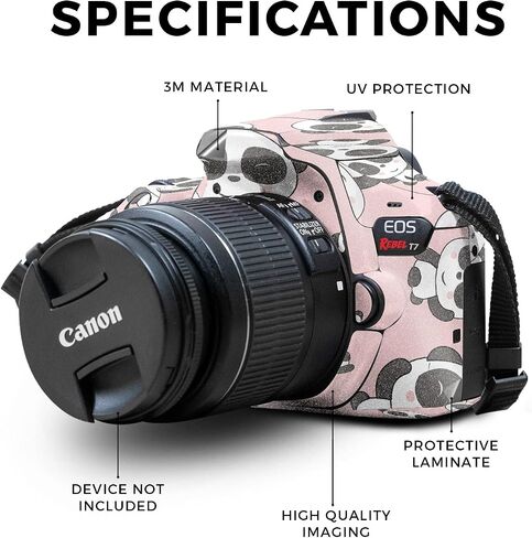 Glossy Glitter Skin Compatible with Canon EOS Rebel T7 Camera - Dominican Flag - Premium 3M Vinyl Protective Wrap Decal Cover - Easy to Apply | Crafted in The USA by MightySkins in Saudi Arabia