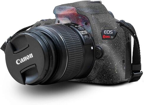 Glossy Glitter Skin Compatible with Canon EOS Rebel T7 Camera - Dominican Flag - Premium 3M Vinyl Protective Wrap Decal Cover - Easy to Apply | Crafted in The USA by MightySkins in Saudi Arabia