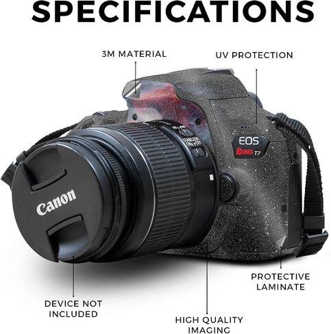Glossy Glitter Skin Compatible with Canon EOS Rebel T7 Camera - Dominican Flag - Premium 3M Vinyl Protective Wrap Decal Cover - Easy to Apply | Crafted in The USA by MightySkins in Saudi Arabia