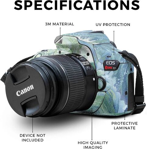 Carbon Fiber Skin Compatible with Canon EOS Rebel T7 Camera - Green Stone - Premium 3M Vinyl Protective Wrap Decal Cover - Easy to Apply | Crafted in The USA by MightySkins in Saudi Arabia