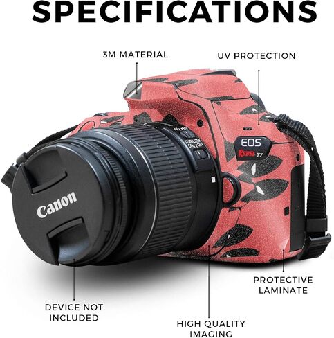 Glossy Glitter Skin Compatible with Canon EOS Rebel T7 Camera - Dominican Flag - Premium 3M Vinyl Protective Wrap Decal Cover - Easy to Apply | Crafted in The USA by MightySkins in Saudi Arabia