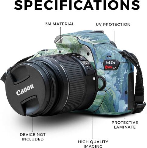 Carbon Fiber Skin Compatible with Canon EOS Rebel T7 Camera - Green Stone - Premium 3M Vinyl Protective Wrap Decal Cover - Easy to Apply | Crafted in The USA by MightySkins in Saudi Arabia