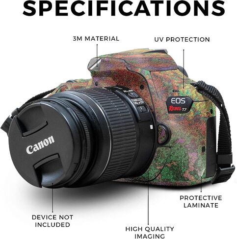 Carbon Fiber Skin Compatible with Canon EOS Rebel T7 Camera - Green Stone - Premium 3M Vinyl Protective Wrap Decal Cover - Easy to Apply | Crafted in The USA by MightySkins in Saudi Arabia