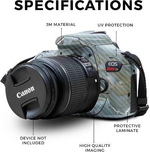 Carbon Fiber Skin Compatible with Canon EOS Rebel T7 Camera - Green Stone - Premium 3M Vinyl Protective Wrap Decal Cover - Easy to Apply | Crafted in The USA by MightySkins in Saudi Arabia