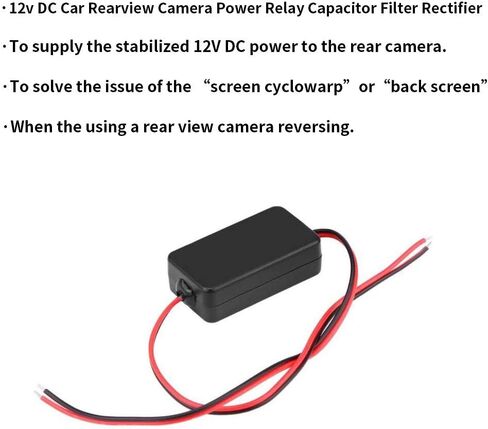 مقوم الرؤية الخلفية للسيارة، موصل مرشح مكثف مرحل الطاقة 12 فولت تيار مستمر لمعدل الكاميرا الاحتياطية وفلتر كاميرا السيارة التلقائي (عبوة من قطعتين) in Kuwait