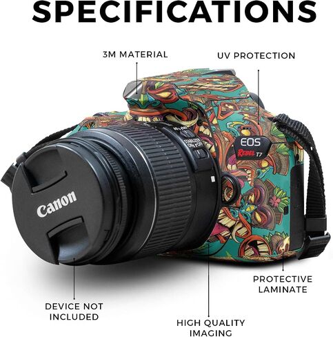 Carbon Fiber Skin Compatible with Canon EOS Rebel T7 Camera - Baby Moon - Premium 3M Vinyl Protective Wrap Decal Cover - Easy to Apply | Crafted in The USA by MightySkins in Saudi Arabia