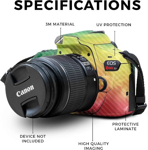 Carbon Fiber Skin Compatible with Canon EOS Rebel T7 Camera - Baby Moon - Premium 3M Vinyl Protective Wrap Decal Cover - Easy to Apply | Crafted in The USA by MightySkins in Saudi Arabia