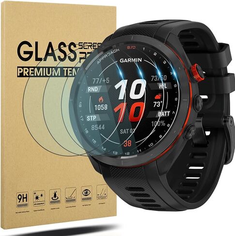 Suoman 4-Pack for Garmin Approach S70 47mm Screen Protector Tempered Glass,[Anti-Scratch][2.5D 9H Hardness] Screen Protector in Saudi Arabia