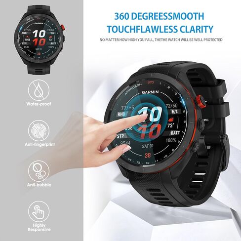 Suoman 4-Pack for Garmin Approach S70 47mm Screen Protector Tempered Glass,[Anti-Scratch][2.5D 9H Hardness] Screen Protector in Saudi Arabia