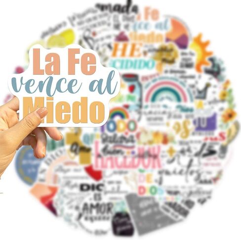 Spanish Bible Aesthetic Stickers, Motivational Christian Jesus Stickers, 50PCS Religious Bible Verse Vinyl Waterproof Stickers for Water Bottle, Laptop, Scrapbook, Journaling Supplies (Bibles) in Saudi Arabia