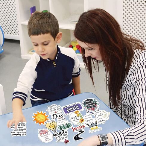 Spanish Bible Aesthetic Stickers, Motivational Christian Jesus Stickers, 50PCS Religious Bible Verse Vinyl Waterproof Stickers for Water Bottle, Laptop, Scrapbook, Journaling Supplies (Bibles) in Saudi Arabia
