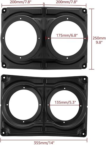 A & UTV PRO UTV Overhead Speakers Pod Enclosure, 6.5" Universal Speaker Systems Mount Box Compatible with Polaris RZR, UTV, Cart Accessories, Waterproof, Black, 1PCS in Saudi Arabia