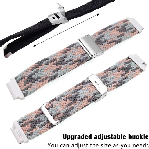 Abanen Braided Elastic Loop Watch Bands for Garmin Venu 2S / Venu 3S/ Vivoactive 4S / Vivomove 3S, 18mm Elastic Soft Stretchy Nylon Quick Dry Women Wristband Strap for Forerunner 255s/265S in Kuwait