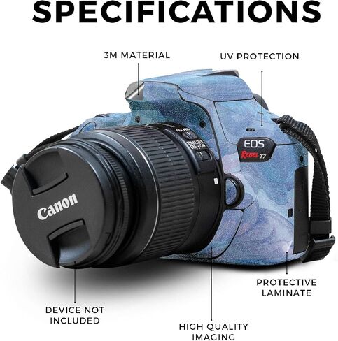 Carbon Fiber Skin Compatible with Canon EOS Rebel T7 Camera - Black Wall - Premium 3M Vinyl Protective Wrap Decal Cover - Easy to Apply | Crafted in The USA by MightySkins in Saudi Arabia