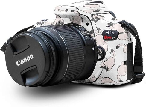 Carbon Fiber Skin Compatible with Canon EOS Rebel T7 Camera - Black Wall - Premium 3M Vinyl Protective Wrap Decal Cover - Easy to Apply | Crafted in The USA by MightySkins in Saudi Arabia