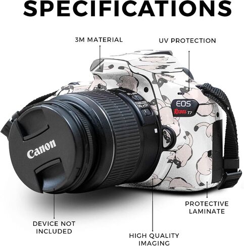 Carbon Fiber Skin Compatible with Canon EOS Rebel T7 Camera - Black Wall - Premium 3M Vinyl Protective Wrap Decal Cover - Easy to Apply | Crafted in The USA by MightySkins in Saudi Arabia