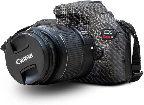 Carbon Fiber Skin Compatible with Canon EOS Rebel T7 Camera - Black Wall - Premium 3M Vinyl Protective Wrap Decal Cover - Easy to Apply | Crafted in The USA by MightySkins in Saudi Arabia