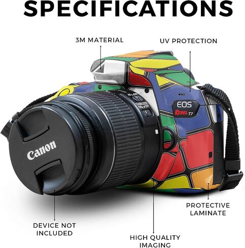 Carbon Fiber Skin Compatible with Canon EOS Rebel T7 Camera - Ultra Hippie - Premium 3M Vinyl Protective Wrap Decal Cover - Easy to Apply | Crafted in The USA by MightySkins in Saudi Arabia
