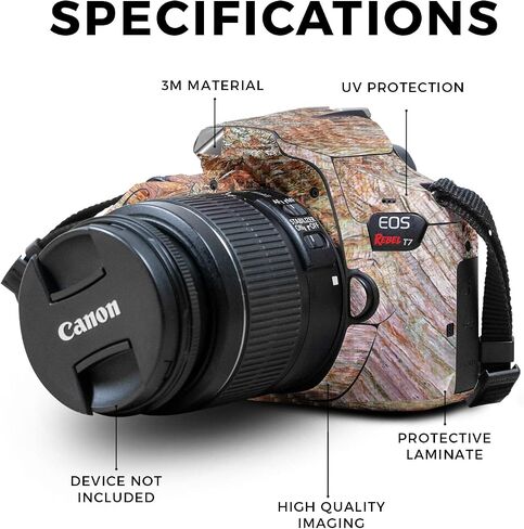 Carbon Fiber Skin Compatible with Canon EOS Rebel T7 Camera - Monsoon - Premium 3M Vinyl Protective Wrap Decal Cover - Easy to Apply | Crafted in The USA by MightySkins in Saudi Arabia