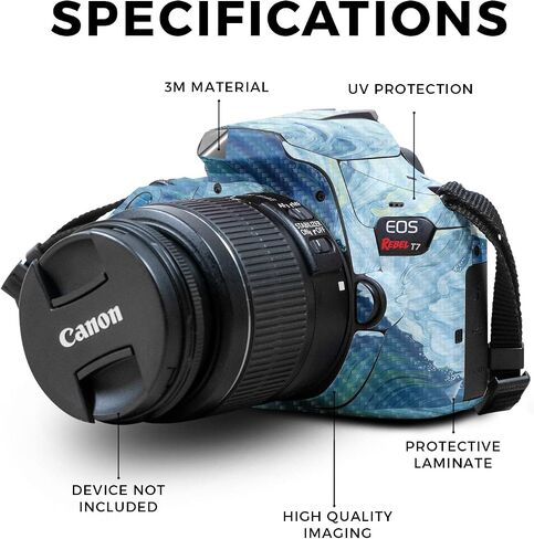 Carbon Fiber Skin Compatible with Canon EOS Rebel T7 Camera - Action Fish Puzzle - Premium 3M Vinyl Protective Wrap Decal Cover - Easy to Apply | Crafted in The USA by MightySkins in Saudi Arabia