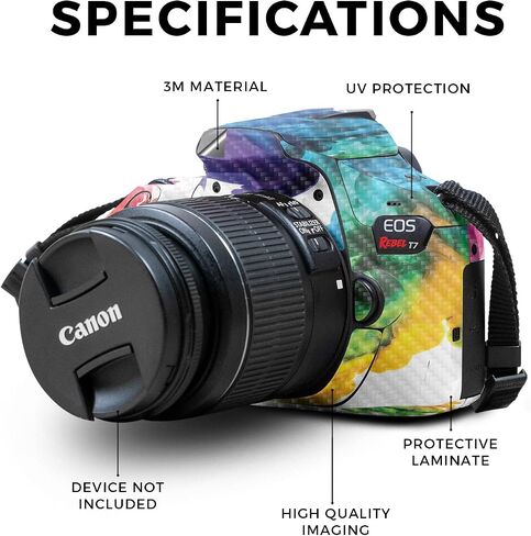 Carbon Fiber Skin Compatible with Canon EOS Rebel T7 Camera - Action Fish Puzzle - Premium 3M Vinyl Protective Wrap Decal Cover - Easy to Apply | Crafted in The USA by MightySkins in Saudi Arabia