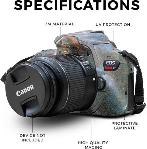 Carbon Fiber Skin Compatible with Canon EOS Rebel T7 Camera - Action Fish Puzzle - Premium 3M Vinyl Protective Wrap Decal Cover - Easy to Apply | Crafted in The USA by MightySkins in Saudi Arabia
