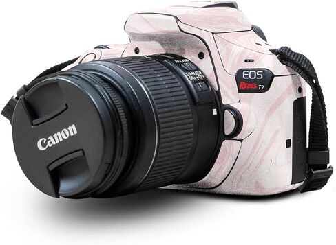 غلاف من ألياف الكربون متوافق مع كاميرا Canon EOS Rebel T7 - ​​فقاعات ذهبية - غطاء لاصق واقٍ من الفينيل 3M ممتاز - سهل الاستخدام | صُنع في الولايات المتحدة الأمريكية بواسطة MightySkins in Saudi Arabia