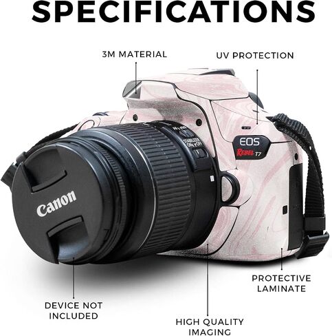 غلاف من ألياف الكربون متوافق مع كاميرا Canon EOS Rebel T7 - ​​فقاعات ذهبية - غطاء لاصق واقٍ من الفينيل 3M ممتاز - سهل الاستخدام | صُنع في الولايات المتحدة الأمريكية بواسطة MightySkins in Saudi Arabia
