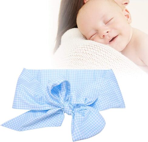 Newborn Swaddle Sash Maternity Bow Sash Newborn Infant Blanket Swaddling Blankets for Photo Shot Stretch Wrap Blankets & Swaddling (Light Blue Plaid) in Saudi Arabia