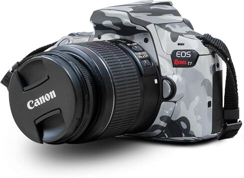 غلاف من ألياف الكربون متوافق مع كاميرا Canon EOS Rebel T7 - ​​نجوم بنفسجية - غطاء لاصق واقٍ من الفينيل 3M ممتاز - سهل الاستخدام | صُنع في الولايات المتحدة الأمريكية بواسطة MightySkins in Saudi Arabia