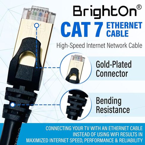 حزمة BrightOn Cable & Care لجميع أجهزة تلفزيون سامسونج. يحتوي على كابل 8K HDMI 2.1 HDR 8K@60 هرتز/4K@120 هرتز | كابل كات 7 فائق السرعة | فرشاة الغبار وقطعة قماش من الألياف الدقيقة in Kuwait