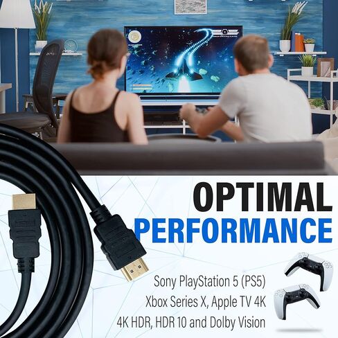 حزمة BrightOn Cable & Care لجميع أجهزة تلفزيون سامسونج. يحتوي على كابل 8K HDMI 2.1 HDR 8K@60 هرتز/4K@120 هرتز | كابل كات 7 فائق السرعة | فرشاة الغبار وقطعة قماش من الألياف الدقيقة in Kuwait