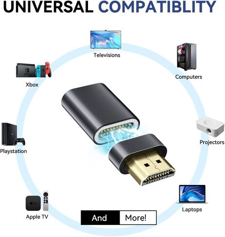 محول HDMI مغناطيسي 2.1، 48 جيجابت في الثانية، يدعم 8K@60 هرتز، قناة إرجاع الصوت، Dolby Atmos، الواقع الافتراضي ثلاثي الأبعاد، متوافق مع تلفزيون UHD، الشاشة، الكمبيوتر in Kuwait