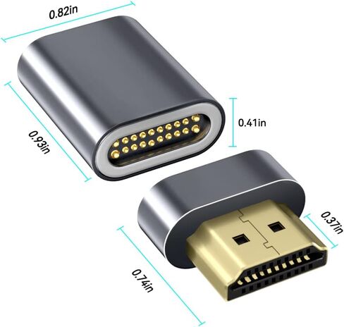 محول HDMI مغناطيسي 2.1، 48 جيجابت في الثانية، يدعم 8K@60 هرتز، قناة إرجاع الصوت، Dolby Atmos، الواقع الافتراضي ثلاثي الأبعاد، متوافق مع تلفزيون UHD، الشاشة، الكمبيوتر in Kuwait