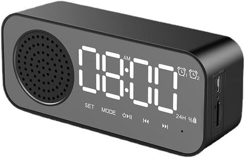 Bluetooth Speaker Wireless Outdoor Waterproof Portable Speaker Bluetooth 5.2 TF Card AUX FM Player Clock Temperature display Loud Stereo Booming Bass Energy for Home Party Gifts Speaker in Kuwait