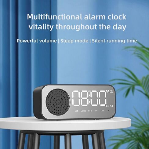 Bluetooth Speaker Wireless Outdoor Waterproof Portable Speaker Bluetooth 5.2 TF Card AUX FM Player Clock Temperature display Loud Stereo Booming Bass Energy for Home Party Gifts Speaker in Kuwait