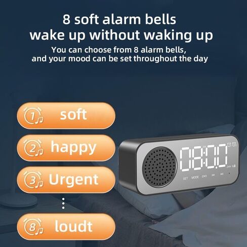 Bluetooth Speaker Wireless Outdoor Waterproof Portable Speaker Bluetooth 5.2 TF Card AUX FM Player Clock Temperature display Loud Stereo Booming Bass Energy for Home Party Gifts Speaker in Kuwait