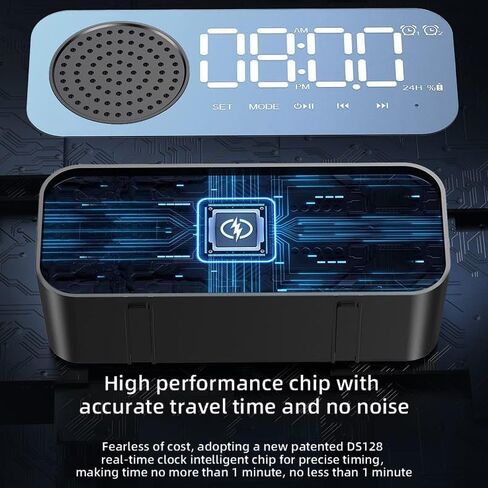 Bluetooth Speaker Wireless Outdoor Waterproof Portable Speaker Bluetooth 5.2 TF Card AUX FM Player Clock Temperature display Loud Stereo Booming Bass Energy for Home Party Gifts Speaker in Kuwait
