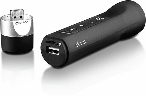 Scout All-in-One 5 Function [LED Flashlight, Wireless Speaker, 2500mAh USB Portable Battery, FM Radio, Micro-SD Card Player] Multifunctional Device with Bicycle/Handlebar Clip - Black/Silver in Saudi Arabia