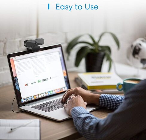 كاميرا ويب meross 1080P مع ميكروفون لسطح المكتب، 2021 USB كاميرا ويب التركيز التلقائي، كاميرا كمبيوتر عالية الدقة للبث عبر الإنترنت/مكالمات الفيديو، كمبيوتر محمول Mac in Kuwait