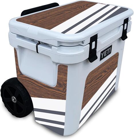 غلاف مبرد متوافق مع مبرد Yeti Roadie 32 ذو العجلات - رسمي خشبي - غطاء لاصق واقٍ من الفينيل 3M ممتاز - سهل الاستخدام | صُنع في الولايات المتحدة الأمريكية بواسطة MightySkins in Saudi Arabia
