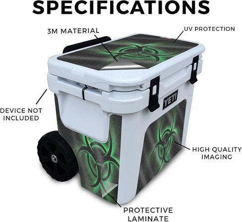 Glossy Glitter Cooler Skin Compatible with Yeti Roadie 32 Wheeled Cooler - Bio Glare - Premium 3M Vinyl Protective Wrap Decal Cover - Easy to Apply | Crafted in The USA by MightySkins in Saudi Arabia