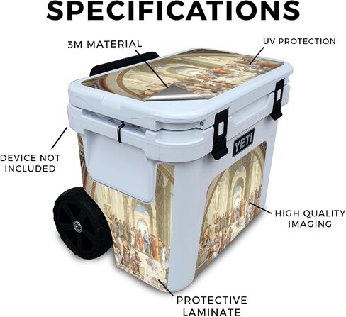 Cooler Skin Compatible with Yeti Roadie 32 Wheeled Cooler - School of Athens - Premium 3M Vinyl Protective Wrap Decal Cover - Easy to Apply | Crafted in The USA by MightySkins in Saudi Arabia