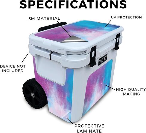 Cooler Skin Compatible with Yeti Roadie 32 Wheeled Cooler - Cotton Candy Sky - Premium 3M Vinyl Protective Wrap Decal Cover - Easy to Apply | Crafted in The USA by MightySkins in Saudi Arabia