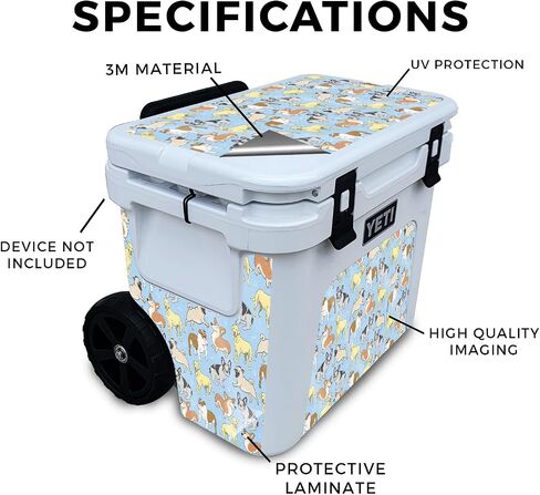 غلاف مبرد لامع لامع متوافق مع مبرد Yeti Roadie 32 ذو العجلات - حفلة الجراء - غطاء لاصق واقٍ من الفينيل الفاخر 3M - سهل الاستخدام | صُنع في الولايات المتحدة الأمريكية بواسطة MightySkins in Saudi Arabia