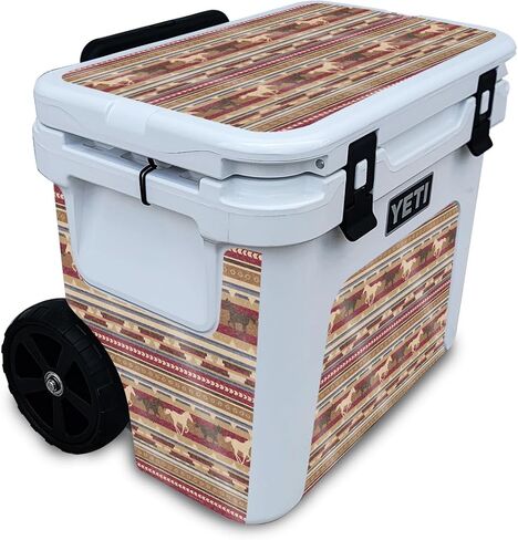 Glossy Glitter Cooler Skin Compatible with Yeti Roadie 32 Wheeled Cooler - Western Horses - Premium 3M Vinyl Protective Wrap Decal Cover - Easy to Apply | Crafted in The USA by MightySkins in Saudi Arabia