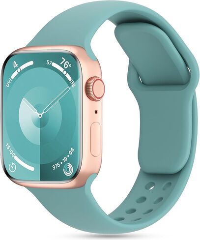 DYKEISS Patented Silicone Compatible with Apple Watch Band 38mm 40mm 41mm 42mm 44mm 45mm 49mm, Soft Waterproof Strap Sport Wristband for iWatch Bands Series 9 8 7 SE 6 5 4 3 2 1 Ultra Women Men in Saudi Arabia