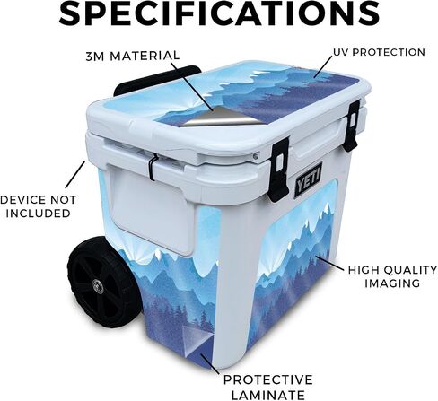 غلاف من ألياف الكربون متوافق مع مبرد Yeti Roadie 32 ذو العجلات، غطاء حماية من الفينيل الفاخر 3M - سهل الاستخدام | صُنع في الولايات المتحدة الأمريكية بواسطة MightySkins in Saudi Arabia