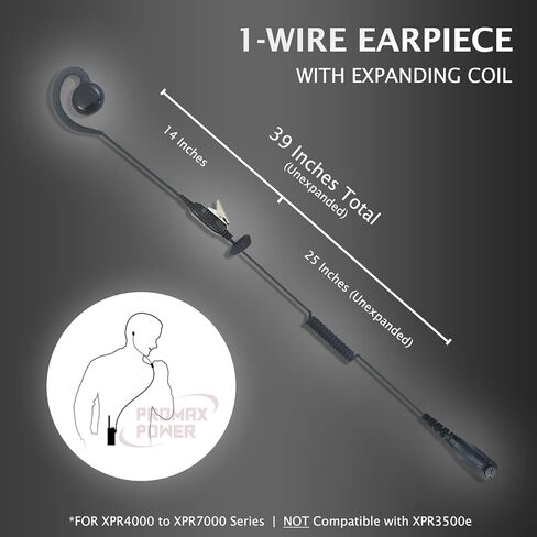 C-Shape Swivel Earpiece Headset with PTT Button & Microphone for Motorola Two-Way Radios XPR7550e, XPR7580, XiR-P8268, MTP850, APX900, APX4000 in Saudi Arabia